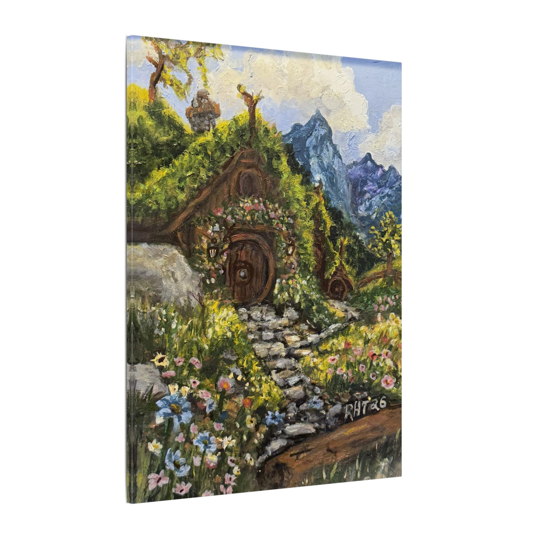 Home On The Shire Matte Canvas Wall Art — Fantasy Landscape Stretched Print of Original