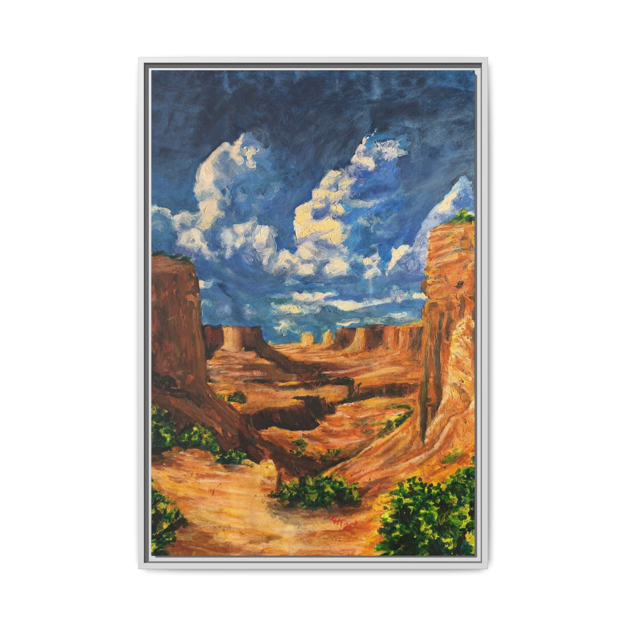 Framed Desert Canyon Matte Canvas Wall Art Print of Original — Southwestern Landscape Print