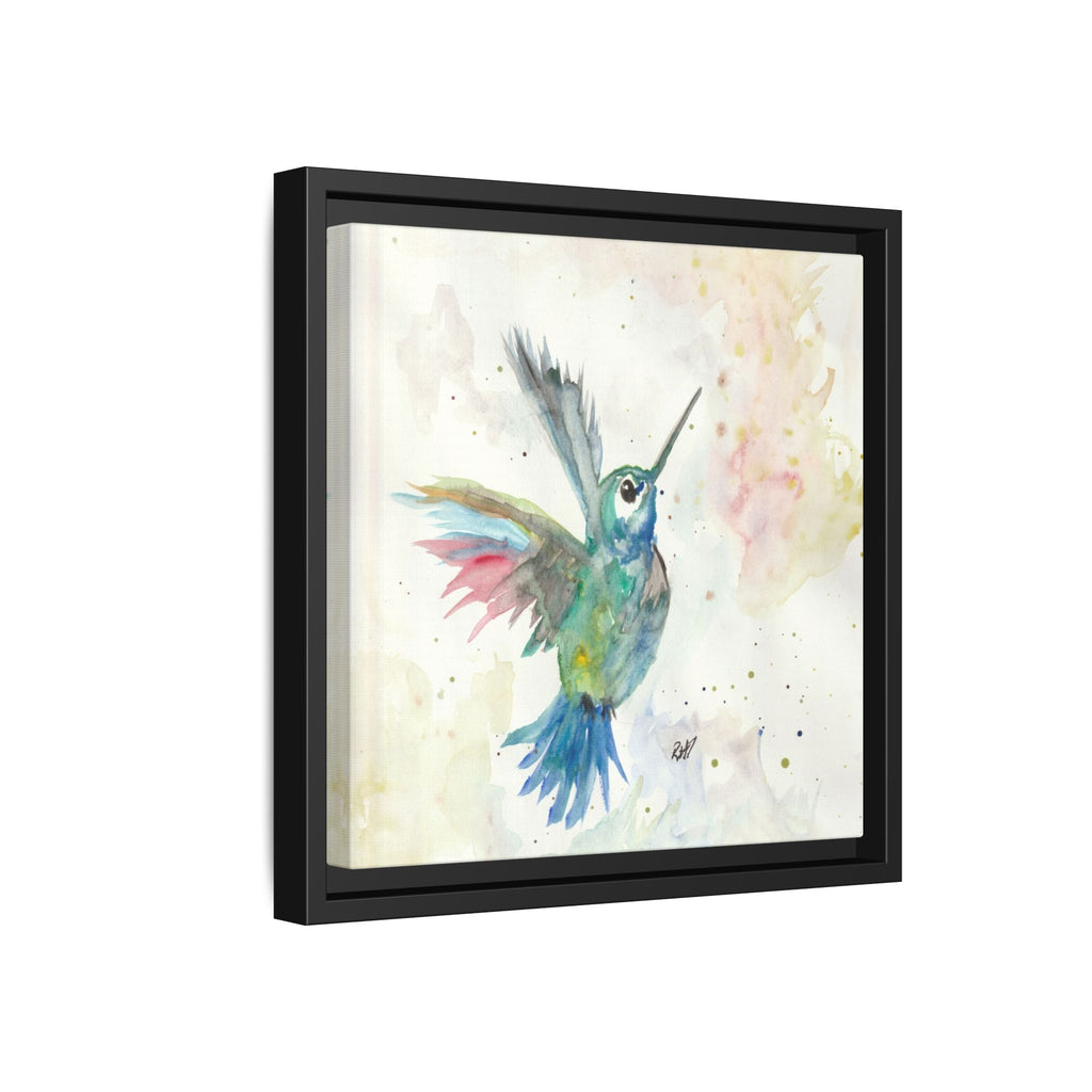 Higher Hummingbird Watercolor Framed Canvas Print of Original — Multicolor Matte Wall Art