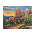 Desert Path Landscape Matte Canvas Wall Art Print of Original– Stretched Scenic Southwestern Sunset