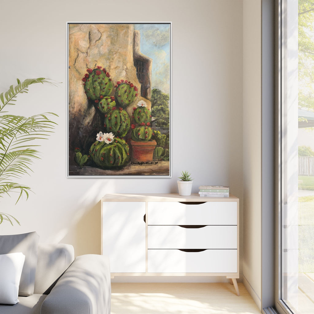 Matte Canvas Print of Original Desert Bloom, Framed (Multi-color)