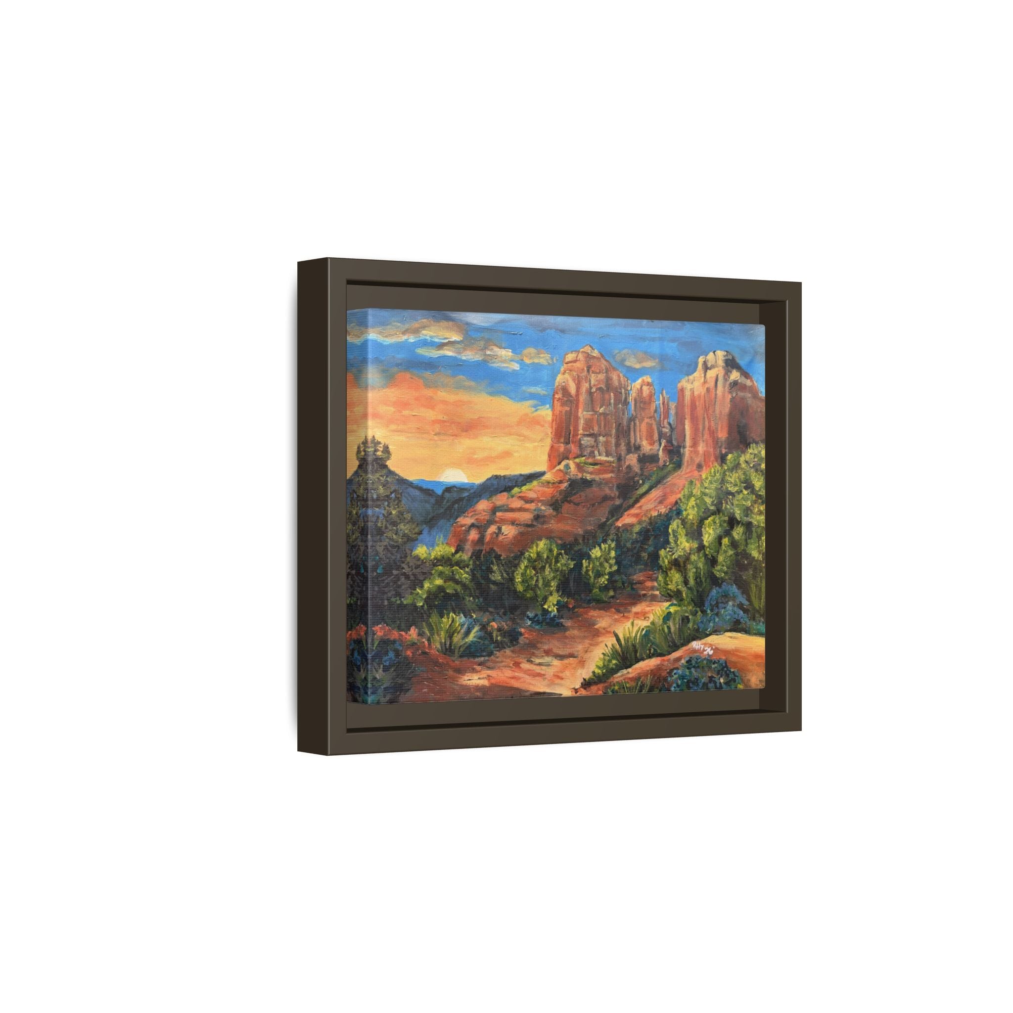 Framed Matte Canvas Desert Path Landscape Wall Art Print of Original
