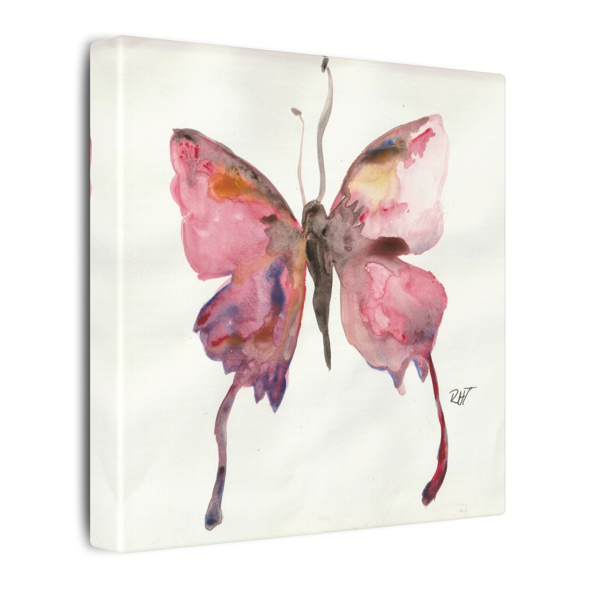 Watercolor Float Like a Butterfly Canvas Print of Original — Matte Stretched Wall Art