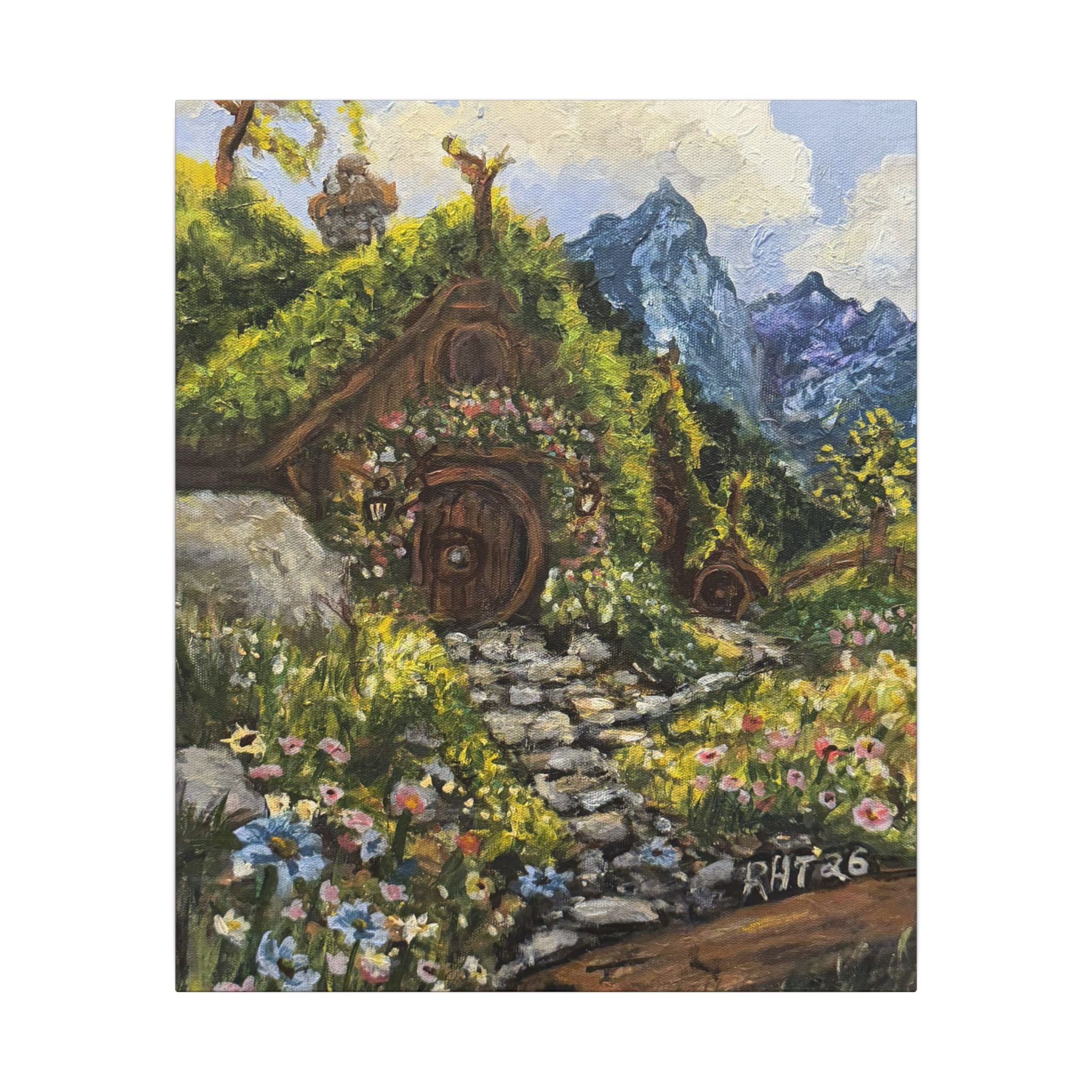 Home On The Shire Matte Canvas Wall Art — Fantasy Landscape Stretched Print of Original