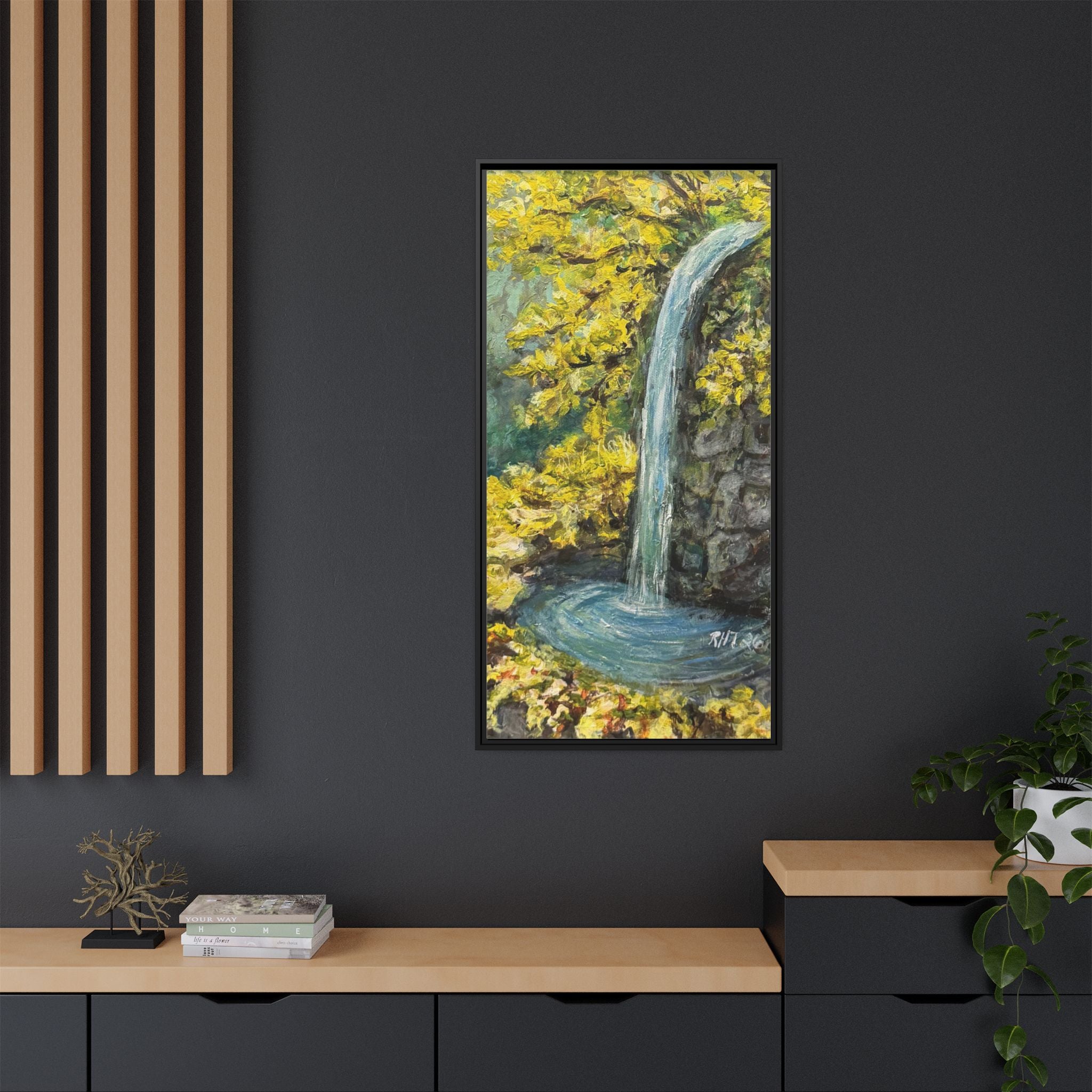 Framed Matte Canvas Hope Springs Print of Original – Vertical Nature Wall Art (Multi-Color)