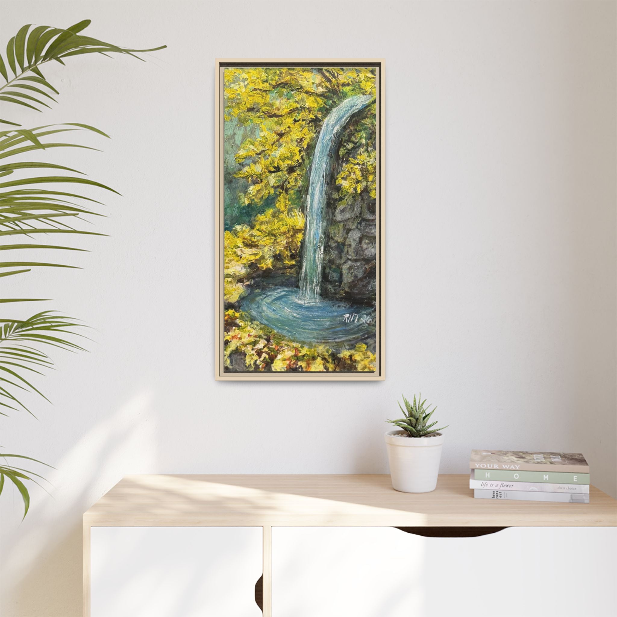Framed Matte Canvas Hope Springs Print of Original – Vertical Nature Wall Art (Multi-Color)