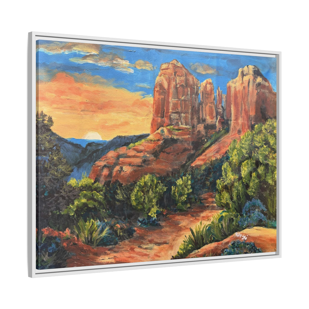 Framed Matte Canvas Desert Path Landscape Wall Art Print of Original