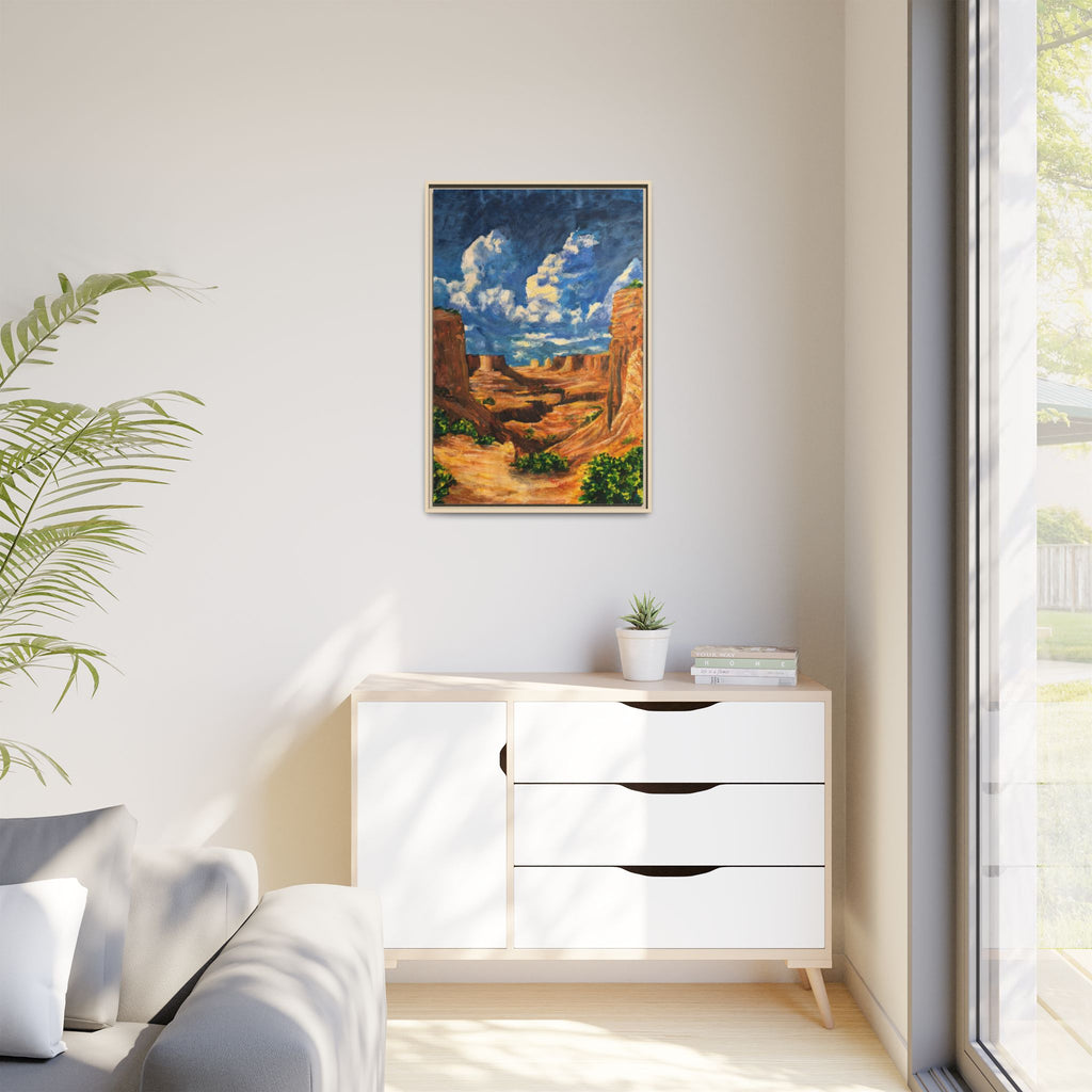 Framed Desert Canyon Matte Canvas Wall Art Print of Original — Southwestern Landscape Print