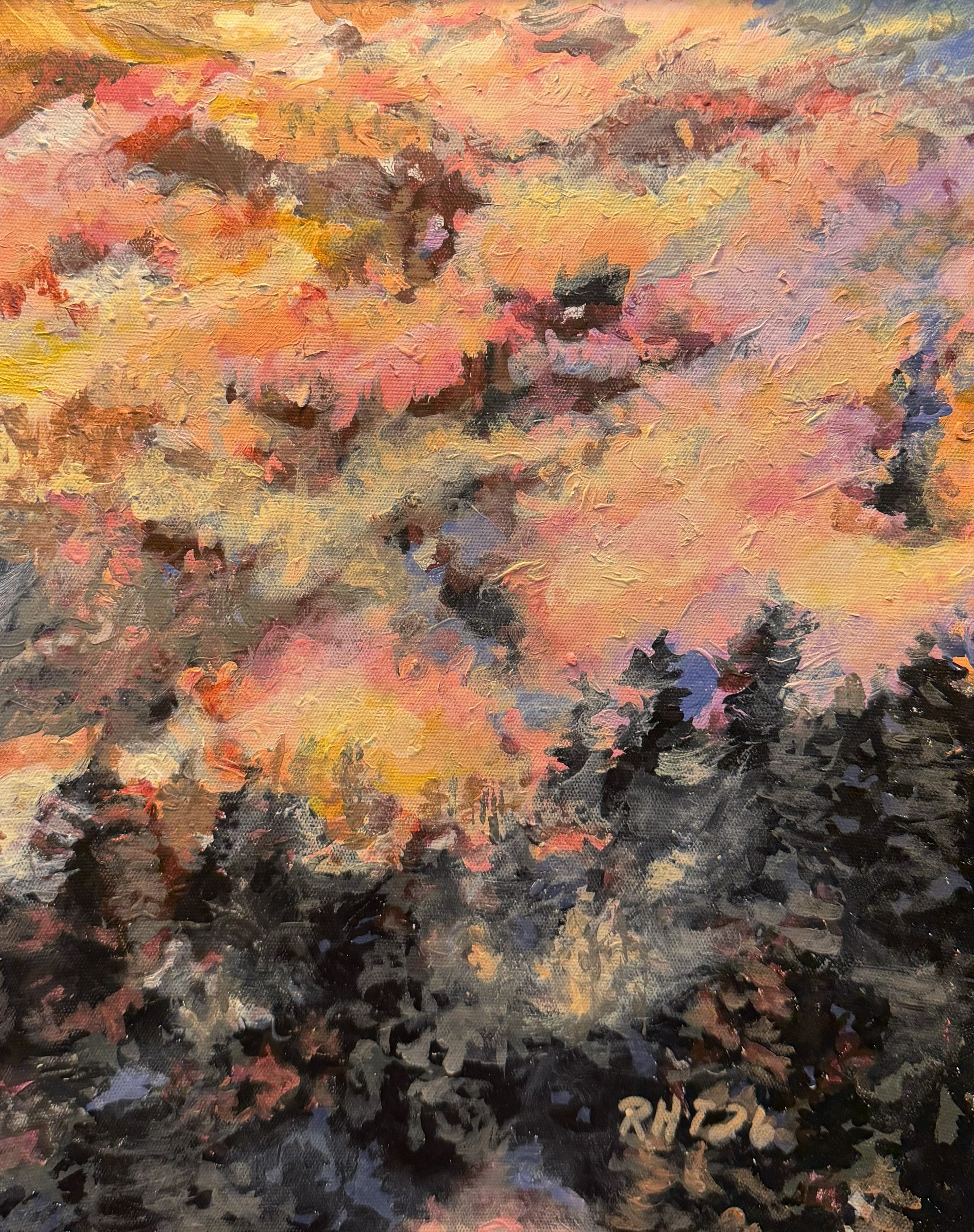 Mistbow Mountain – Original Acrylic Landscape Painting (8" x 10")