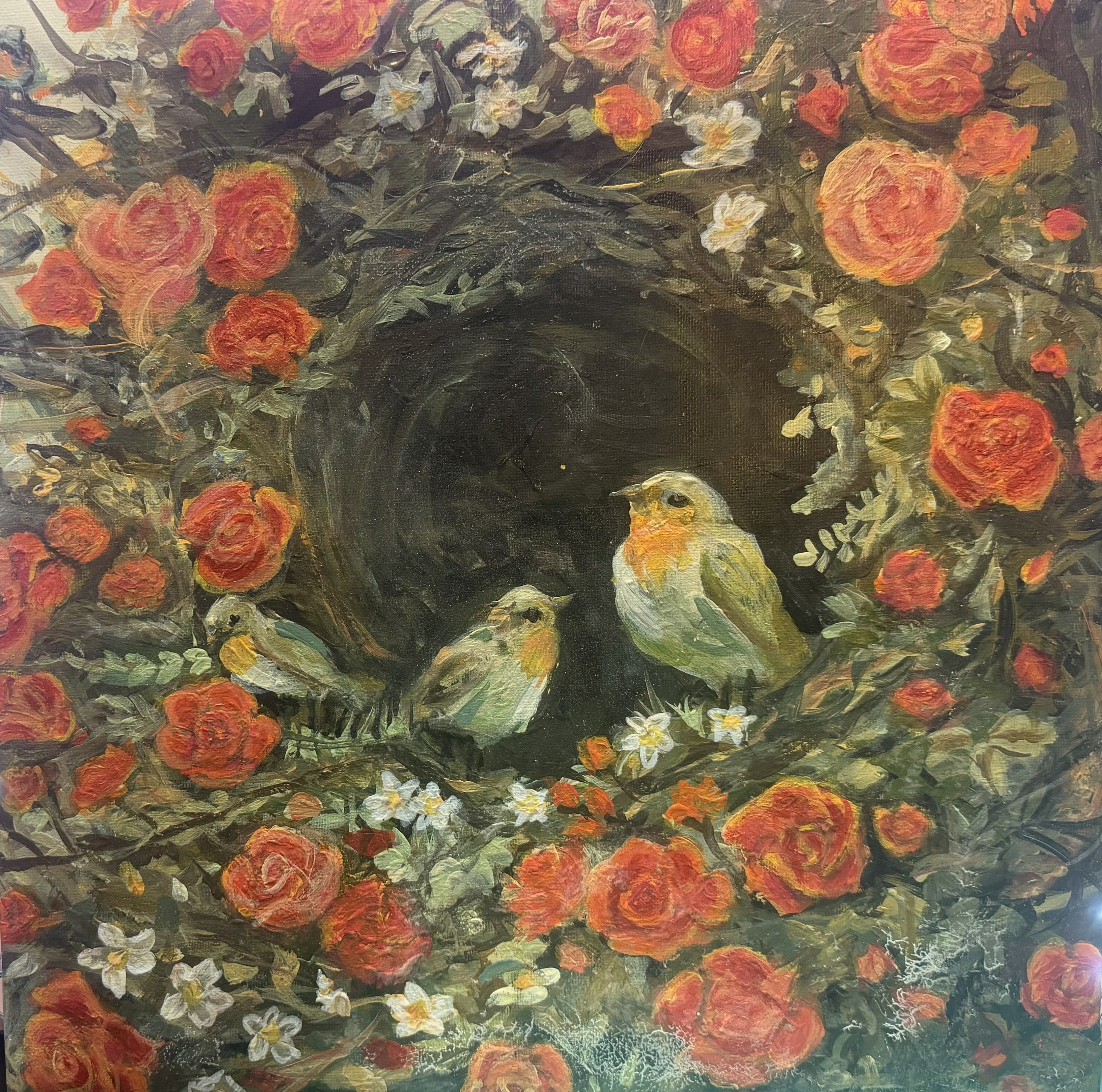Nesting – Original Acrylic Painting (13" x 13")
