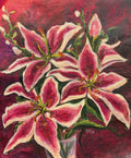 Stargazer Bouquet – Original Acrylic Floral Painting (18" x 20")