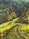 Sunshine Cabin – Original Acrylic Landscape Painting (8" x 10")