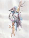 Swallow Standing – Original Watercolor and Ink Painting (8.5" x 11")